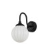Richmond Curved Arm Wall Light 1 Light G9 IP44 Satin Black/Opal Round Segment Glass-4