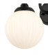 Richmond Curved Arm Wall Light 1 Light G9 IP44 Satin Black/Opal Round Segment Glass-5