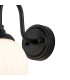 Richmond Curved Arm Wall Light 1 Light G9 IP44 Satin Black/Opal Round Segment Glass-7