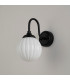Richmond Curved Arm Wall Light 1 Light G9 IP44 Satin Black/Opal Round Segment Glass-8