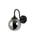 Richmond Curved Arm Wall Light 1 Light G9 IP44 Satin Black/Smoke Smooth Round Glass-4