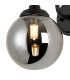 Richmond Curved Arm Wall Light 1 Light G9 IP44 Satin Black/Smoke Smooth Round Glass-6