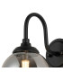 Richmond Curved Arm Wall Light 1 Light G9 IP44 Satin Black/Smoke Smooth Round Glass-7