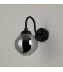 Richmond Curved Arm Wall Light 1 Light G9 IP44 Satin Black/Smoke Smooth Round Glass-8