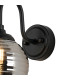 Richmond Curved Arm Wall Light 1 Light G9 IP44 Satin Black/Smoke Ribbed Round Glass-5