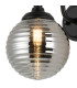 Richmond Curved Arm Wall Light 1 Light G9 IP44 Satin Black/Smoke Ribbed Round Glass-7