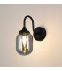 Richmond Curved Arm Wall Light 1 Light G9 IP44 Satin Black/Smoke Smooth Tubular Glass-3