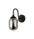 Richmond Curved Arm Wall Light 1 Light G9 IP44 Satin Black/Smoke Smooth Tubular Glass-4