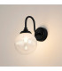 Richmond Curved Arm Wall Light 1 Light G9 IP44 Satin Black/White Two-Tone Snow Specks Round Glass-3