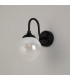 Richmond Curved Arm Wall Light 1 Light G9 IP44 Satin Black/White Two-Tone Snow Specks Round Glass-8