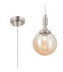 Richmond 12cm Pendant 1 Light G9 IP44 Polished Nickel/Amber Smooth Round Glass-1