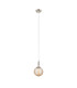 Richmond 12cm Pendant 1 Light G9 IP44 Polished Nickel/Amber Ribbed Round Glass-4