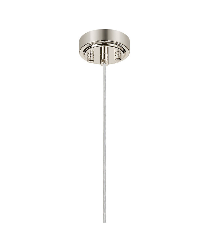 Richmond 12cm Pendant 1 Light G9 IP44 Polished Nickel/Amber Ribbed Round Glass-6