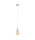 Richmond 9cm Pendant 1 Light G9 IP44 Polished Nickel/Amber Smooth Tubular Glass-4