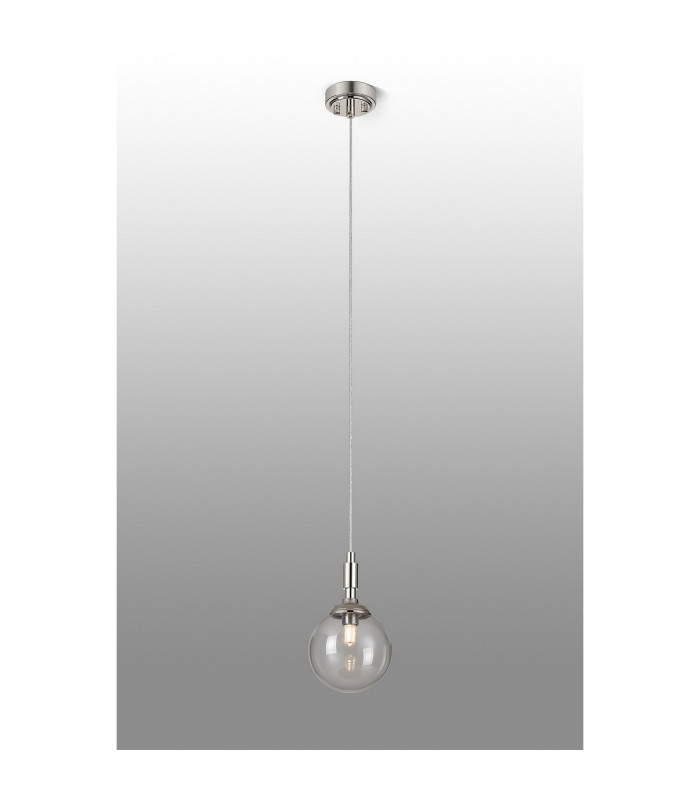 Richmond 12cm Pendant 1 Light G9 IP44 Polished Nickel/Clear Smooth Round Glass-3