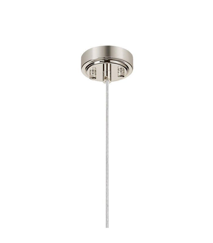 Richmond 12cm Pendant 1 Light G9 IP44 Polished Nickel/Clear Ribbed Round Glass-6