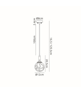 Richmond 12cm Pendant 1 Light G9 IP44 Polished Nickel/Clear Waved Round Glass-2