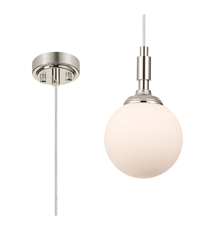 Richmond 12cm Pendant 1 Light G9 IP44 Polished Nickel/Opal Smooth Round Glass-1