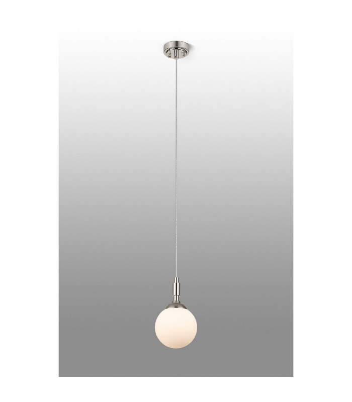 Richmond 12cm Pendant 1 Light G9 IP44 Polished Nickel/Opal Smooth Round Glass-3