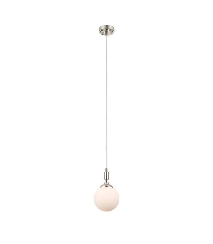 Richmond 12cm Pendant 1 Light G9 IP44 Polished Nickel/Opal Smooth Round Glass-4