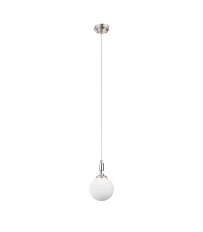Richmond 12cm Pendant 1 Light G9 IP44 Polished Nickel/Opal Smooth Round Glass-5