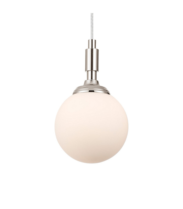Richmond 12cm Pendant 1 Light G9 IP44 Polished Nickel/Opal Smooth Round Glass-7