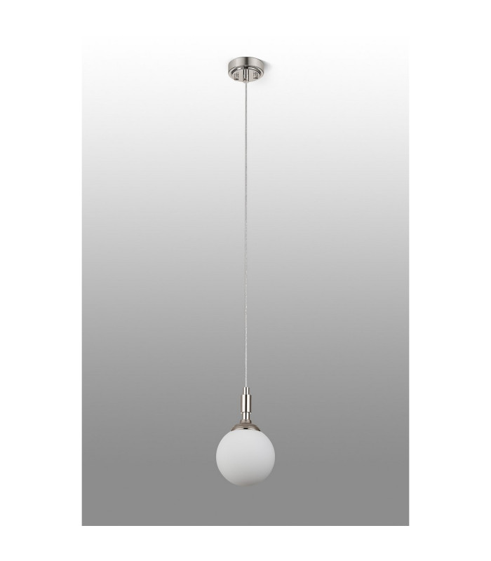 Richmond 12cm Pendant 1 Light G9 IP44 Polished Nickel/Opal Smooth Round Glass-8