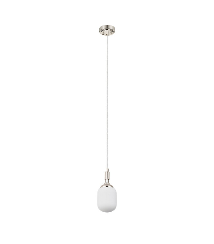 Richmond 9cm Pendant 1 Light G9 IP44 Polished Nickel/Opal Smooth Tubular Glass-5