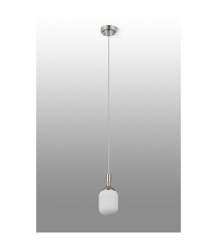 Richmond 9cm Pendant 1 Light G9 IP44 Polished Nickel/Opal Smooth Tubular Glass-8