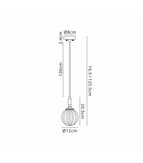Richmond 12cm Pendant 1 Light G9 IP44 Polished Nickel/Opal Round Segment Glass-2