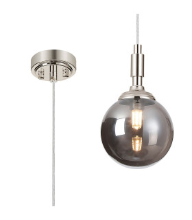 Richmond 12cm Pendant 1 Light G9 IP44 Polished Nickel/Smoke Smooth Round Glass-1