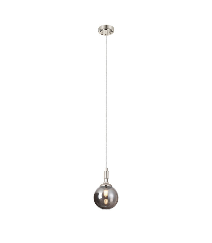Richmond 12cm Pendant 1 Light G9 IP44 Polished Nickel/Smoke Smooth Round Glass-4