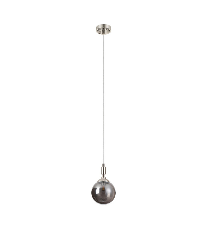 Richmond 12cm Pendant 1 Light G9 IP44 Polished Nickel/Smoke Smooth Round Glass-5