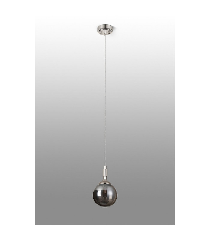 Richmond 12cm Pendant 1 Light G9 IP44 Polished Nickel/Smoke Smooth Round Glass-8