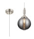 Richmond 12cm Pendant 1 Light G9 IP44 Polished Nickel/Smoke Ribbed Round Glass-1