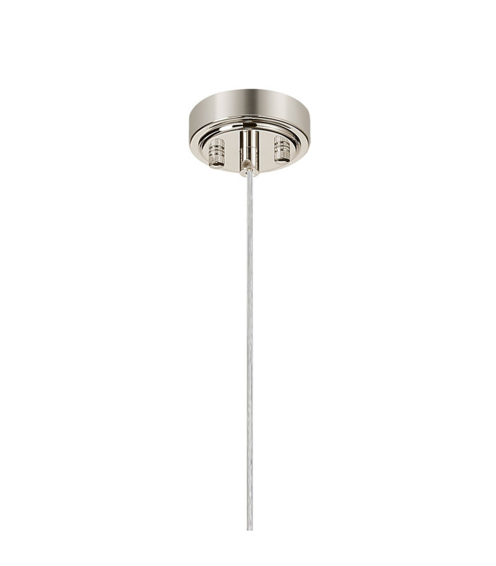 Richmond 12cm Pendant 1 Light G9 IP44 Polished Nickel/Smoke Ribbed Round Glass-6
