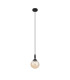 Richmond 12cm Pendant 1 Light G9 IP44 Satin Black/Amber Smooth Round Glass-4