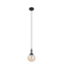 Richmond 12cm Pendant 1 Light G9 IP44 Satin Black/Amber Smooth Round Glass-5