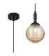 Richmond 12cm Pendant 1 Light G9 IP44 Satin Black/Amber Ribbed Round Glass-1