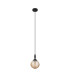Richmond 12cm Pendant 1 Light G9 IP44 Satin Black/Amber Ribbed Round Glass-5