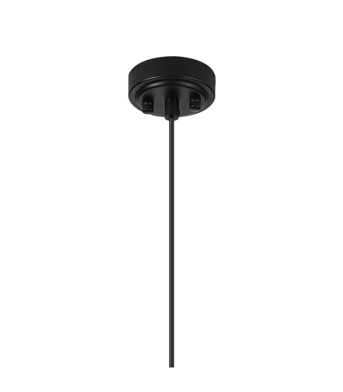 Richmond 12cm Pendant 1 Light G9 IP44 Satin Black/Amber Ribbed Round Glass-6
