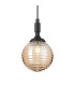 Richmond 12cm Pendant 1 Light G9 IP44 Satin Black/Amber Ribbed Round Glass-7