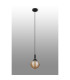 Richmond 12cm Pendant 1 Light G9 IP44 Satin Black/Amber Ribbed Round Glass-8