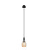 Richmond 9cm Pendant 1 Light G9 IP44 Satin Black/Amber Smooth Tubular Glass-4