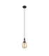 Richmond 9cm Pendant 1 Light G9 IP44 Satin Black/Amber Smooth Tubular Glass-5