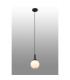 Richmond 12cm Pendant 1 Light G9 IP44 Satin Black/Brown/White Round Marble Effect Glass-3