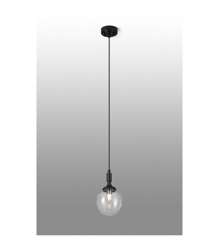 Richmond 12cm Pendant 1 Light G9 IP44 Satin Black/Clear Smooth Round Glass-3