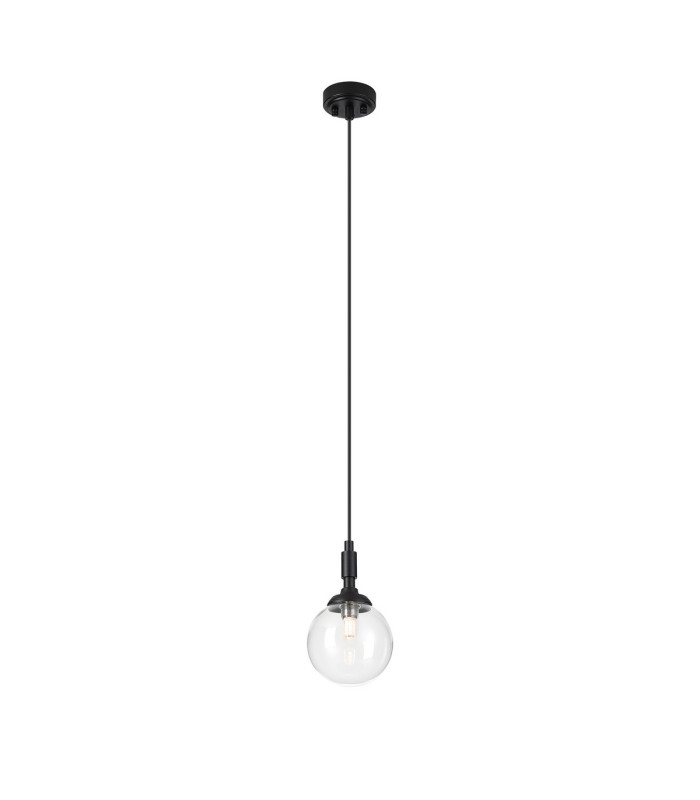 Richmond 12cm Pendant 1 Light G9 IP44 Satin Black/Clear Smooth Round Glass-5