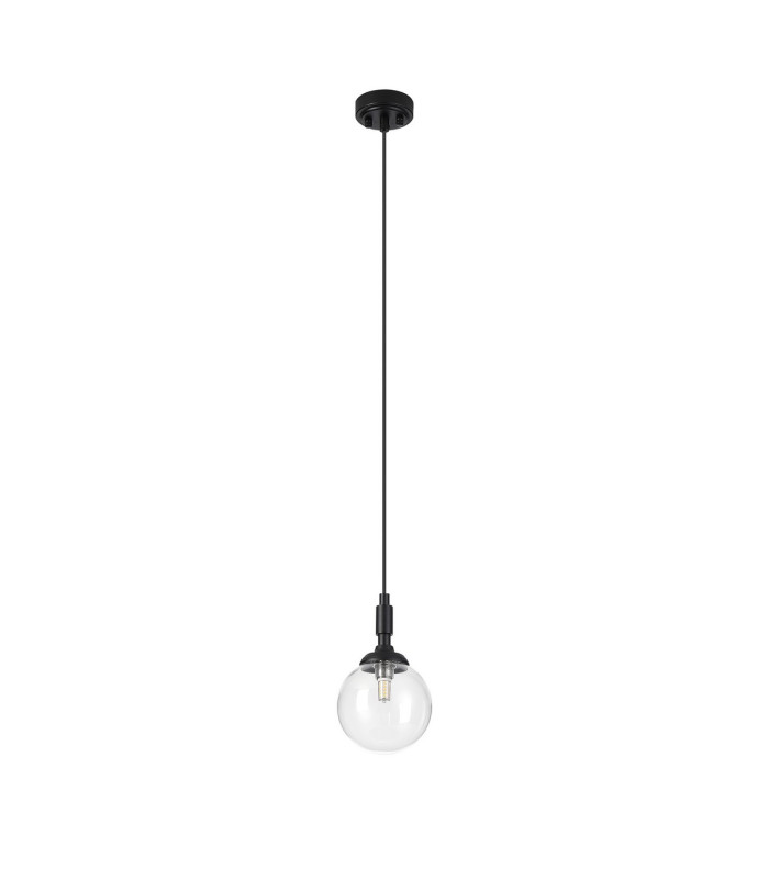 Richmond 12cm Pendant 1 Light G9 IP44 Satin Black/Clear Smooth Round Glass-6