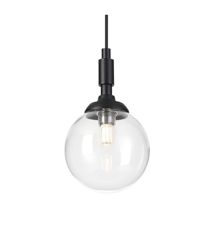 Richmond 12cm Pendant 1 Light G9 IP44 Satin Black/Clear Smooth Round Glass-8